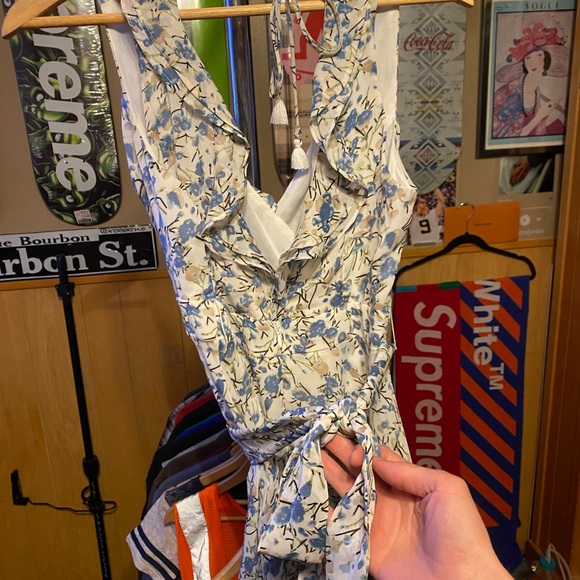 $160 Floral drape ESSUE tie dress size small - Picture 3 of 6